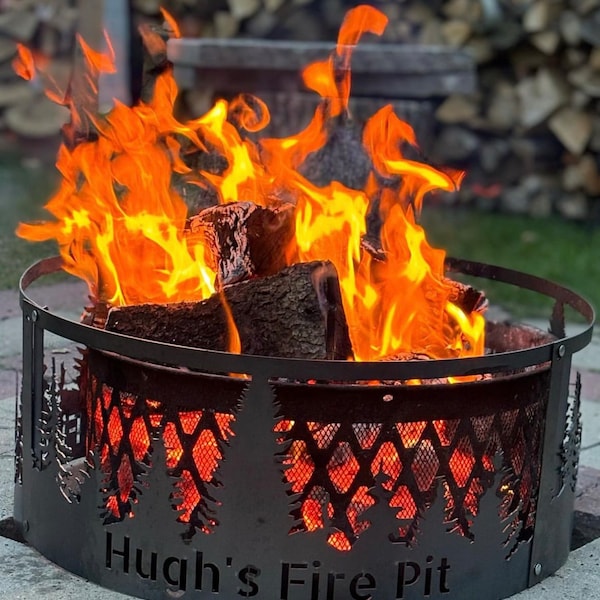 Custom Fire Pit Ring, Personalized Fire Pit, Heavy Duty 14 Gauge Steel ...