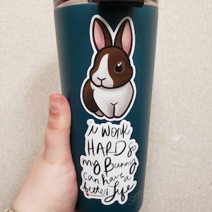 Chocolate Dutch Rabbit Sticker Cute Printed Vinyl Bunny - Etsy