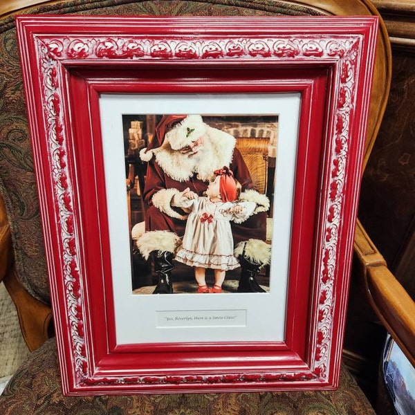 Custom Wood Frame With Compo Ornate Trim. DISTRESSED RED Frame,red ...