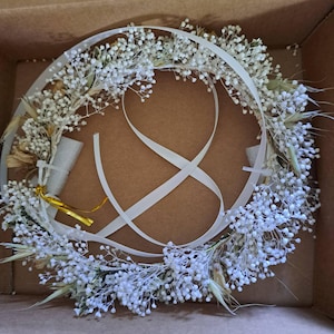 Baby's Breath Crown,Dried Flowers Crown,Bridal Crowns,Wedding Crown,Boho Bride Crown