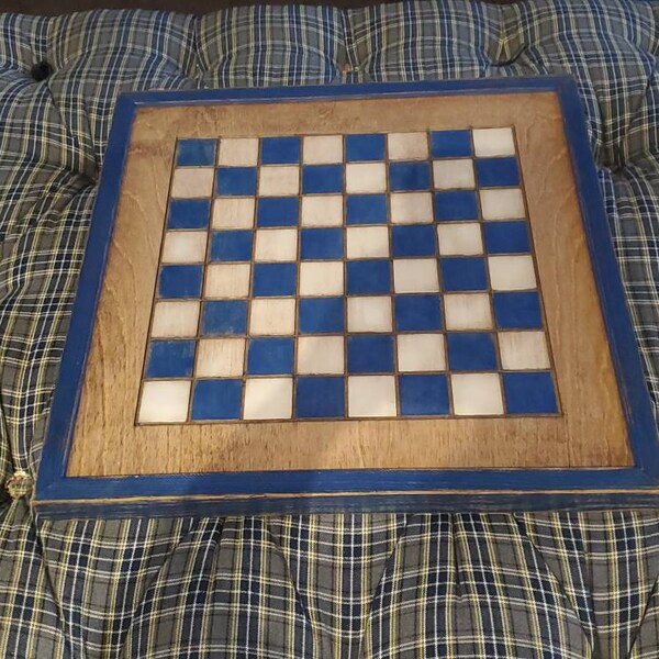 Wood Checkerboard- Handmade-black and White Wood Checkerboard ...