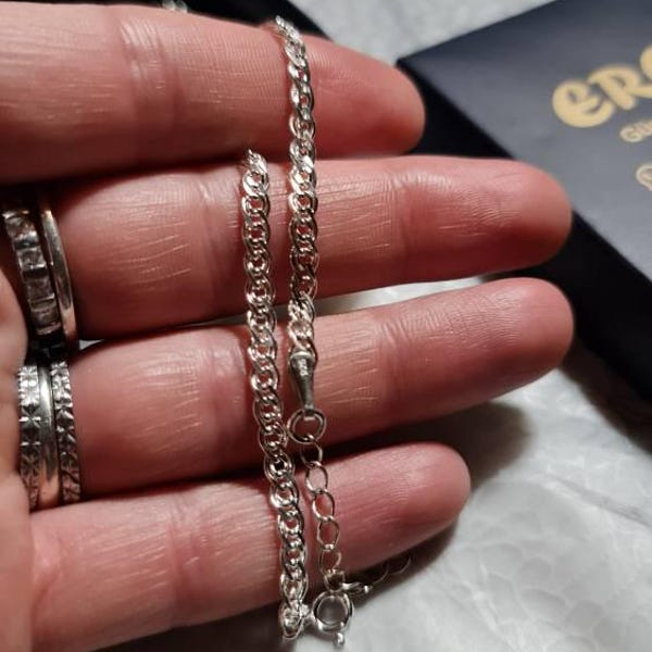 925 Silver Delicate Circular Chain Bracelet