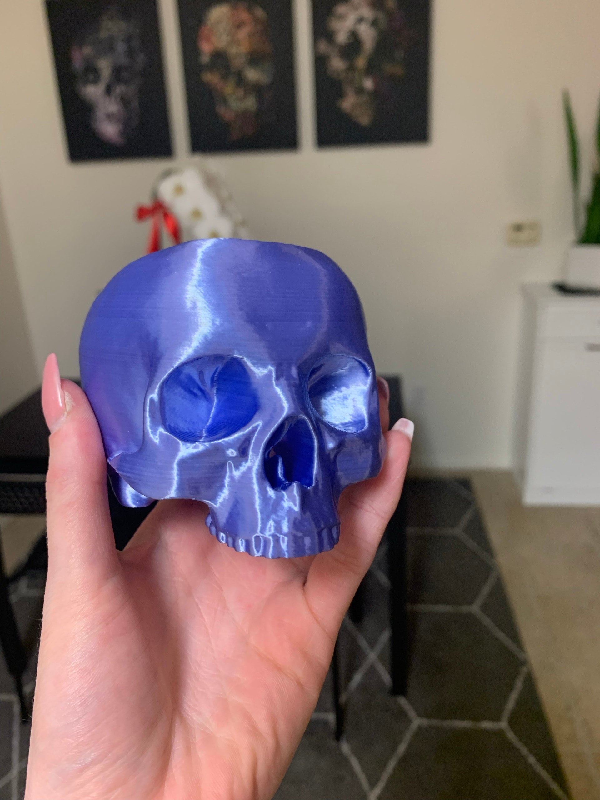 Skull Succulent Planter • Gothic Home Garden Decor • 3D Printed