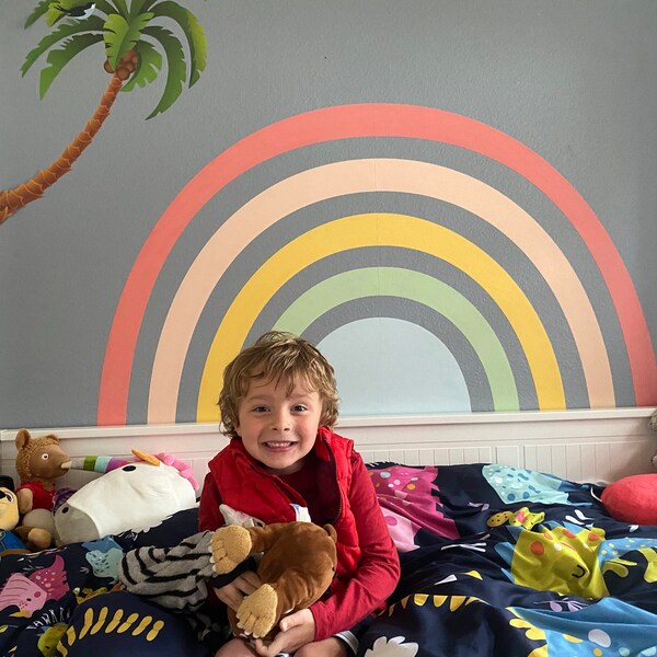 Mural Colorful Rainbow Wall Sticker, Plastic-free Wall Sticker - Etsy