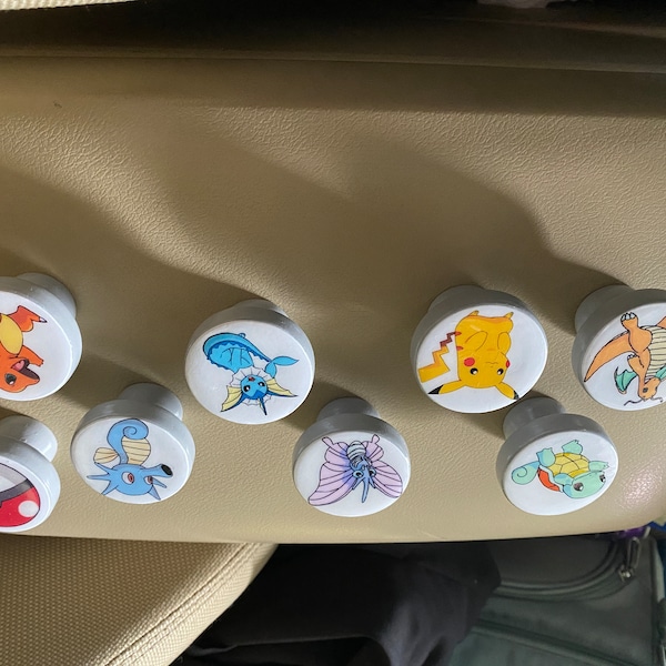 POKEMON GO KNOBS Handmade Drawer Pull Kids Room Decor Boys Girls Four