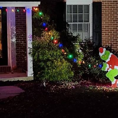 Huge Grinch Stealing Christmas Lights: LEFT Facing Grinch onlyyard ...