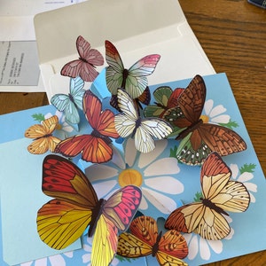 Liif Butterfly 3D Greeting Pop up Card, Thinking of You Card, Mothers ...