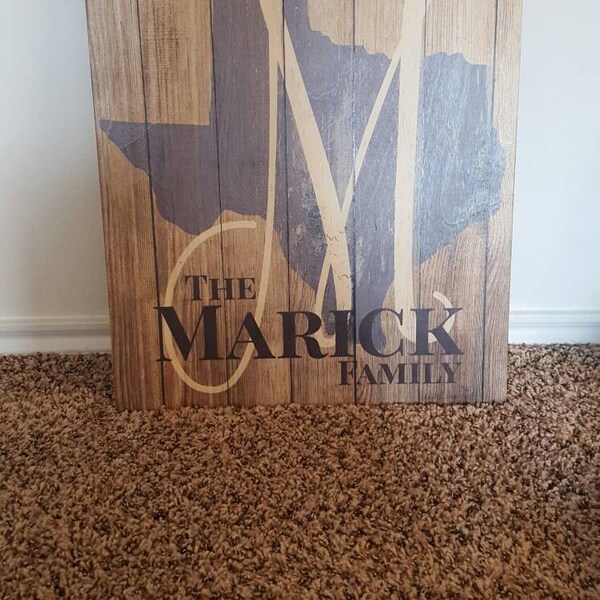 Personalized Family Name Sign With State Shape, State Wall Art, Wood ...