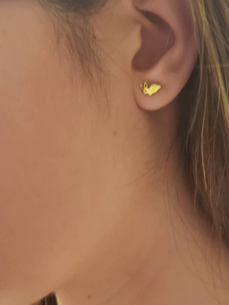 Bunny Stud Earrings Gold Rabbit Stud Earrings,  Easter Gift Tiny Stud Earrings  Animal Stud Earrings Children Earrings Birthday  Pet lover
