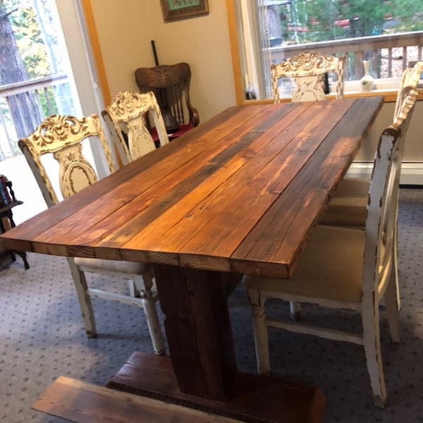 Reclaimed Timber Harvest Table - Etsy