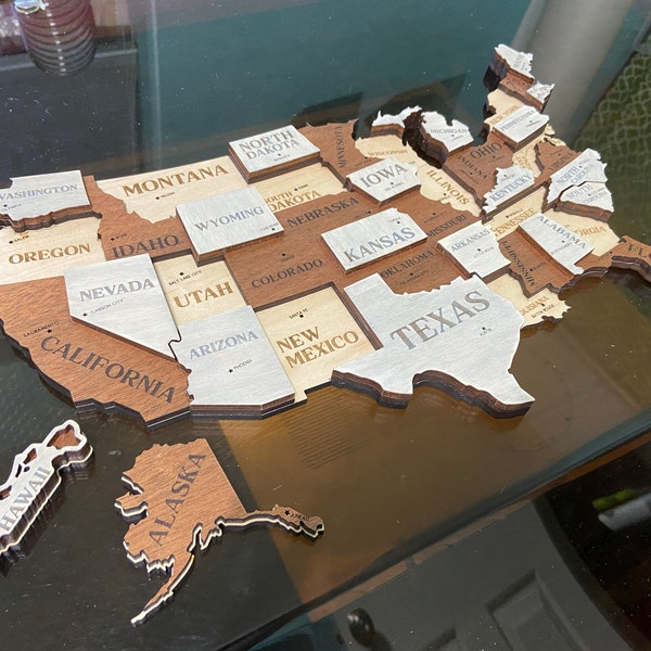 The Homestyle 3D USA Map - 3 Engrave, 7 Sizes With 2 Oversize Options ...
