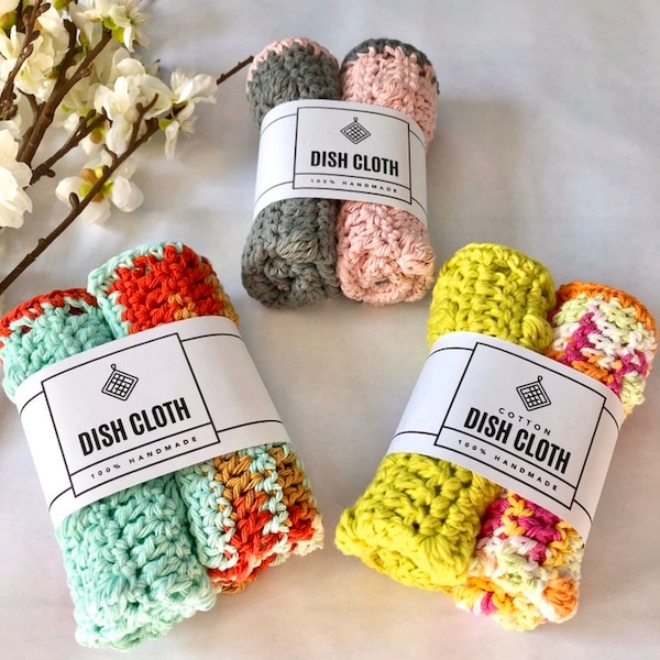 PRINTABLE Dish Cloth Tags + Wrap Labels - Downloadable PDF. Tags for ...