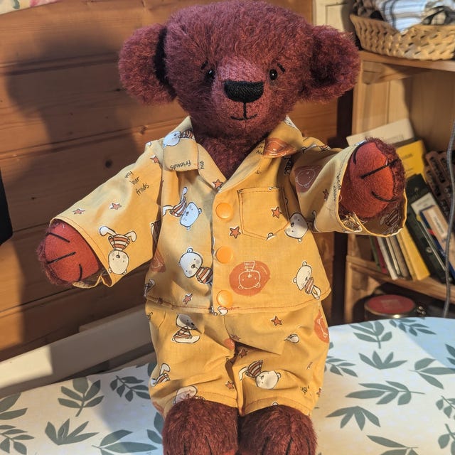 PYJAMAS PAJAMAS Pjs PDF Pattern for Teddy Bear. Fits 15 18 Inch Bears Such as Build a Bear. Teddy Bear Clothes Sewing Pattern Tutorial Etsy