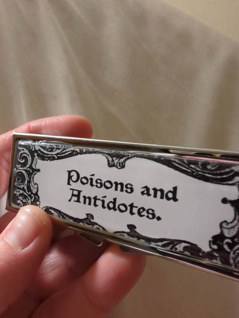Poisons and Antidotes Pill Box -  SteamPunk, Gothic, Curious, Strange and Unusual, Gifts, Trinket Box, Pill Case, Pill Holder, Travel Size