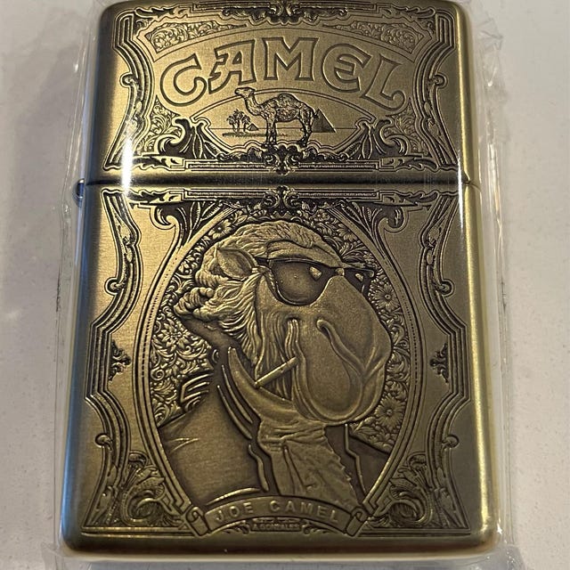 Zippo “joe Camel” Engraved Brass Armor Cigarette Lighter - Limited