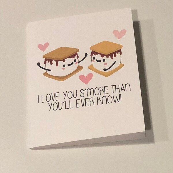 Cute Love Card SMORES S'MORE Pun, Fun Birthday Card, Card for Boyfriend ...