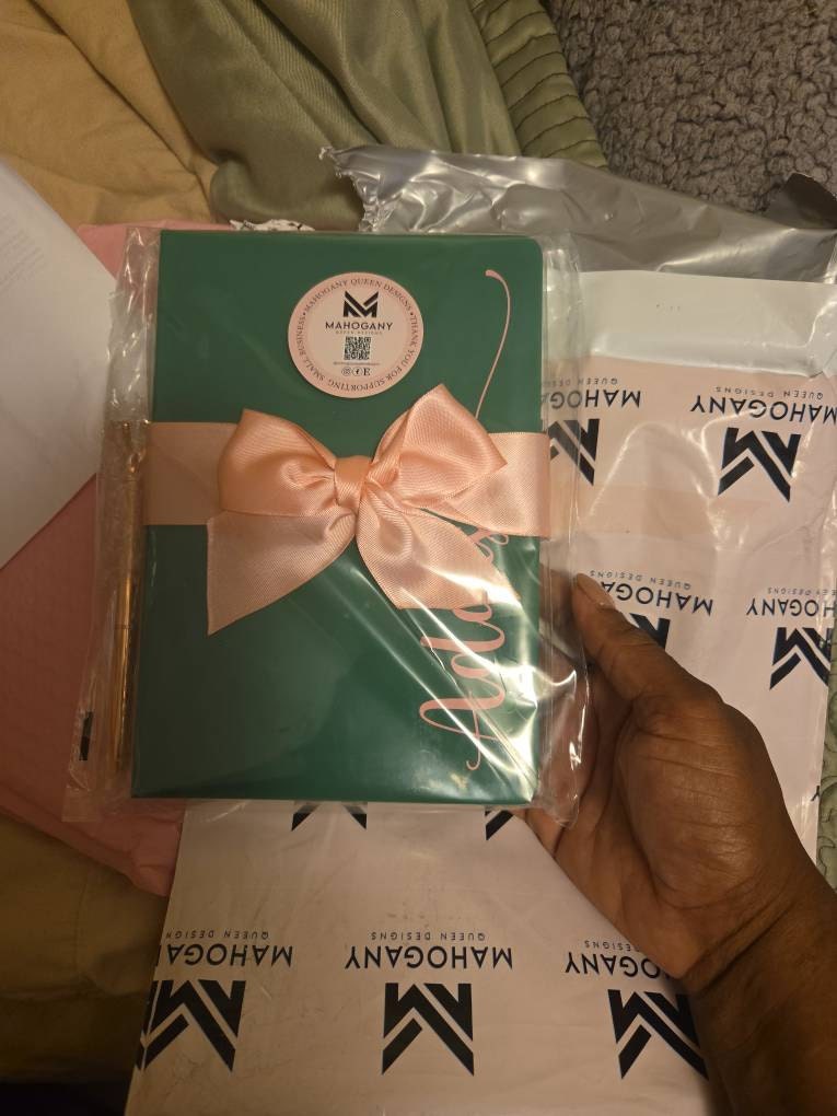Personalized Journal, Green and Pink, Notebook, Custom Journal, Custom Notebook, Sorority Gift, Journaling, AKA, Alpha, Kappa, Soror