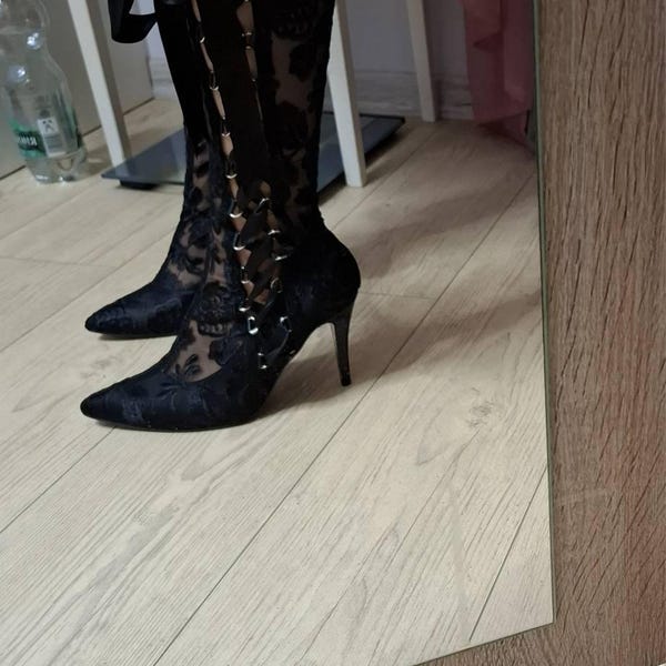 Victorian Champaign Lace-Up Wedding Boots main image 1
