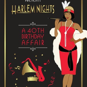 Harlem Nights Birthday Party Invitation Digital File Etsy