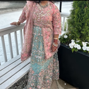 Pakistani Indian Wedding Wear Net Lehenga Choli, Designer Nikkah Mehendi Engagement Dress, Formal Maxi Dress, Guest Partywaer Outfit