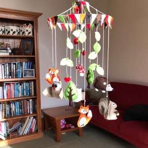 Woodland Mobile Woodland Nursery Felt Pattern Woodland Baby Mobile Woodland Sewing Pattern ...