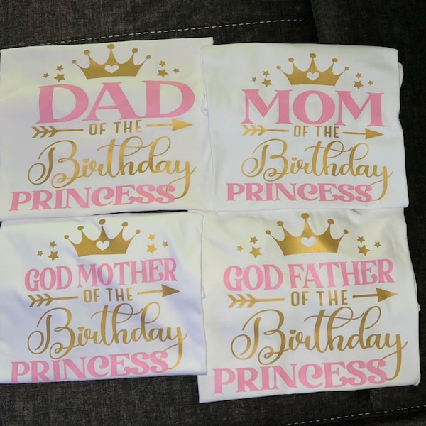 Birthday Princess Svg Bundle, Mom of the Birthday Princess, Dad of the ...