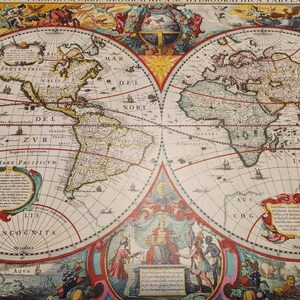 ドイツ帝国　農家建築アトラス Old World Map Print 1630 Vintage Reproduction Henricus Hondius