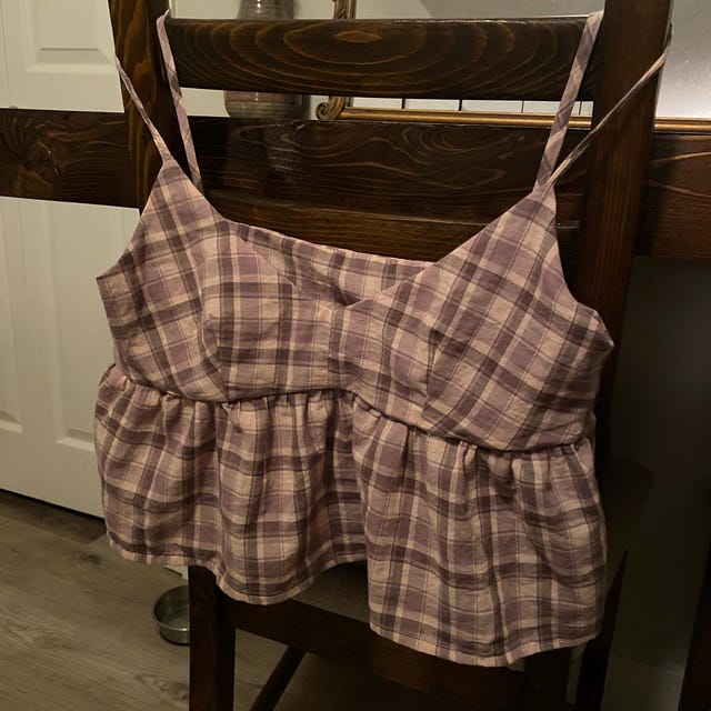 ミストレアス　Plaid Gathering Peplum Camisole GATHERED PEPLUM CAMISOLE DRESS – Rosetta Getty