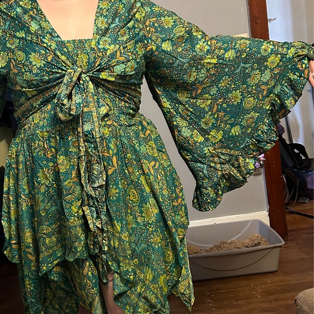 Robe Ou Haut En Coton LD2 Népal Floral XL - Style Bohème Hippie, Neuve Avec étiquettes