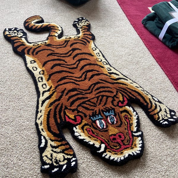 Handmade Tufted Lepord Animal Skin Design Wool Pile Area Rug for ...
