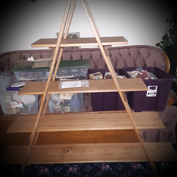 Step Ladder Shelf, Ladder Knick Knack Display, Rustic Distressed ...