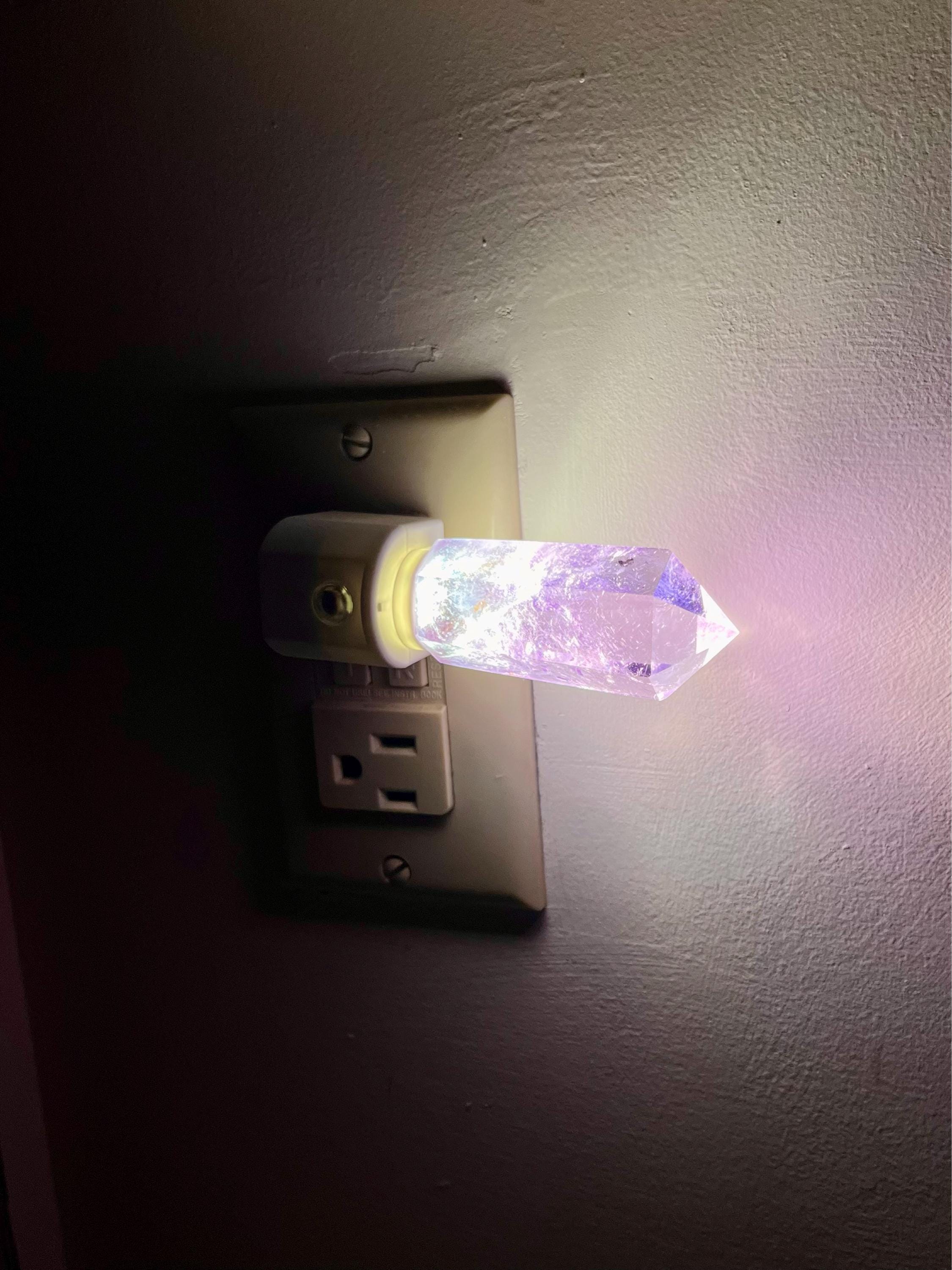 Amethyst Crystal Tower LED Night Light with Light Sensor / Babyshower Gift / Baby Shower Gift
