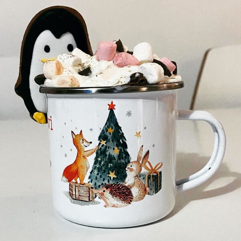Enamel Mug Kids, Nutcracker Personalised Mug, Children’s mug, Christmas mug, Hot Chocolate Mug, Gift For Niece, Gift For Daughter, Christmas