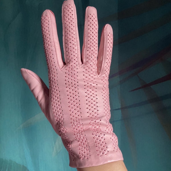 Vernazza women's green olive leather gloves main image 1