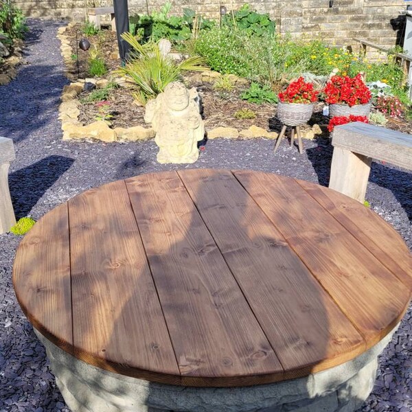 Rustic Wood Cover For BBQ Grill Or Fire Pit Reclaimed Garden Dining Rustic Wood Cover For BBQ Grill Or Fire Pit Reclaimed Garden Dining