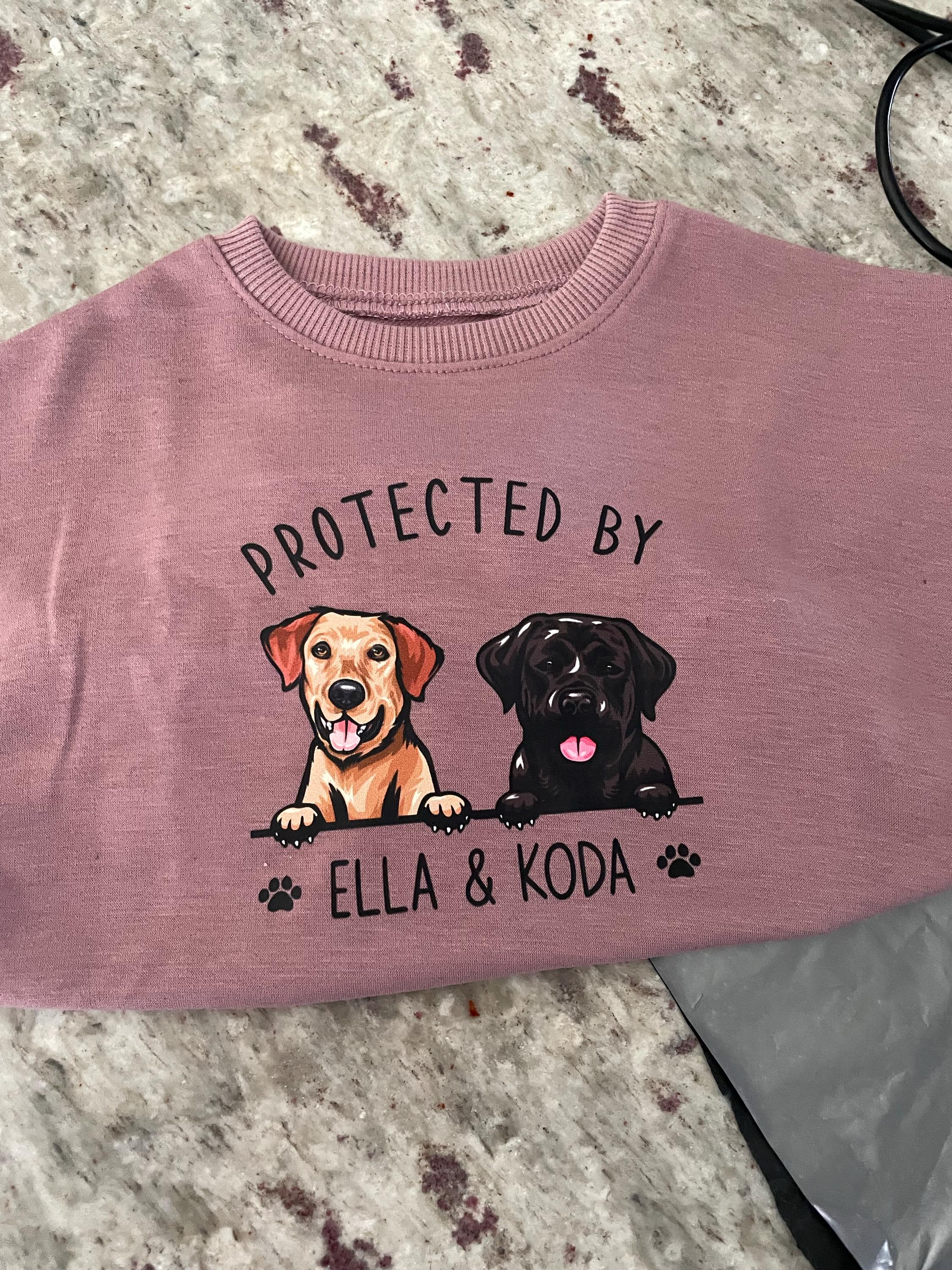Custom Pet Portrait Protected By Baby Romper, Personalized Puppy Romper for Boys and Girls, Baby Pet Lover Outfit,Custom Baby Gift with Name
