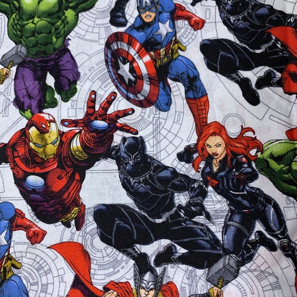 Marvel Avengers Superhero Cotton Fabric by the Yard or 1/2 Yard Iron ...