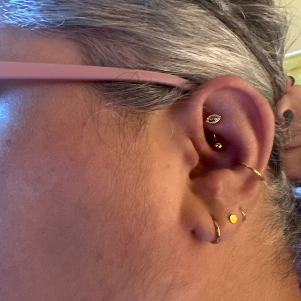 16G Evil Eye Eyebrow Ring/rook Barbell/curved Barbell/rook Earring/rook ...