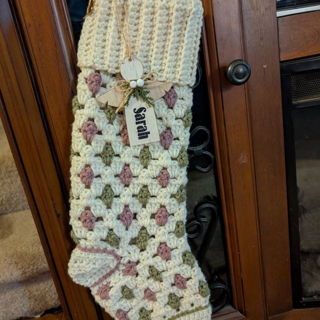 A customer's finished Granny All the Way Stocking Collection Crochet Pattern