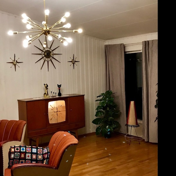Mid Century Sputnik Chandelier , Modern Handmade CLASSIC Brass Sputnik ...