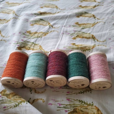 Moire Thread 100% Wool Rustic Thread Embroidery Wool Applique Needle ...