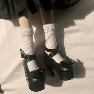 Glitter Bow Platforms in Lilac Retro Shoes Heels for 13 BJD and Smart Dolls Glitter Bow Platforms in Lilac Retro Shoes Heels for 13 BJD and Smart Dolls
