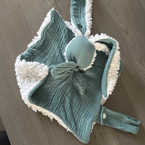 Mababu Doudou Bébé Canard Gaze Coton Bio GOTS - Ultra Doux Garçon Fille - Cadeau Naissance