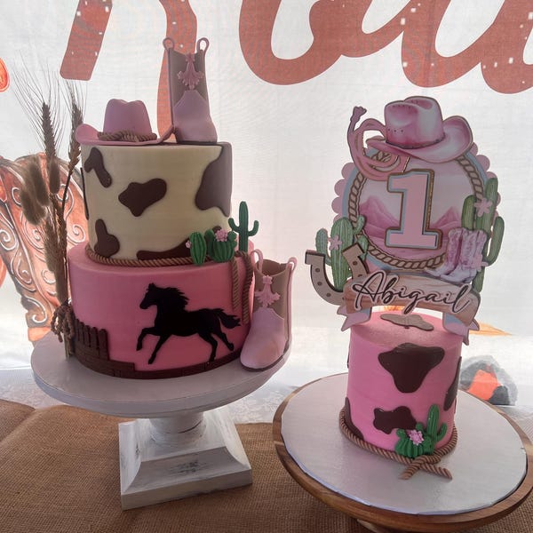 My First Rodeo Cake Topper, First Rodeo Party Decor, Rodeo Party Decor ...