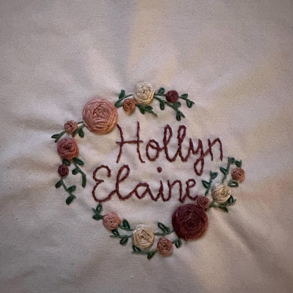 Floral Name Hoop Pattern | Embroidery Hoop Art PDF Pattern | Digital ...