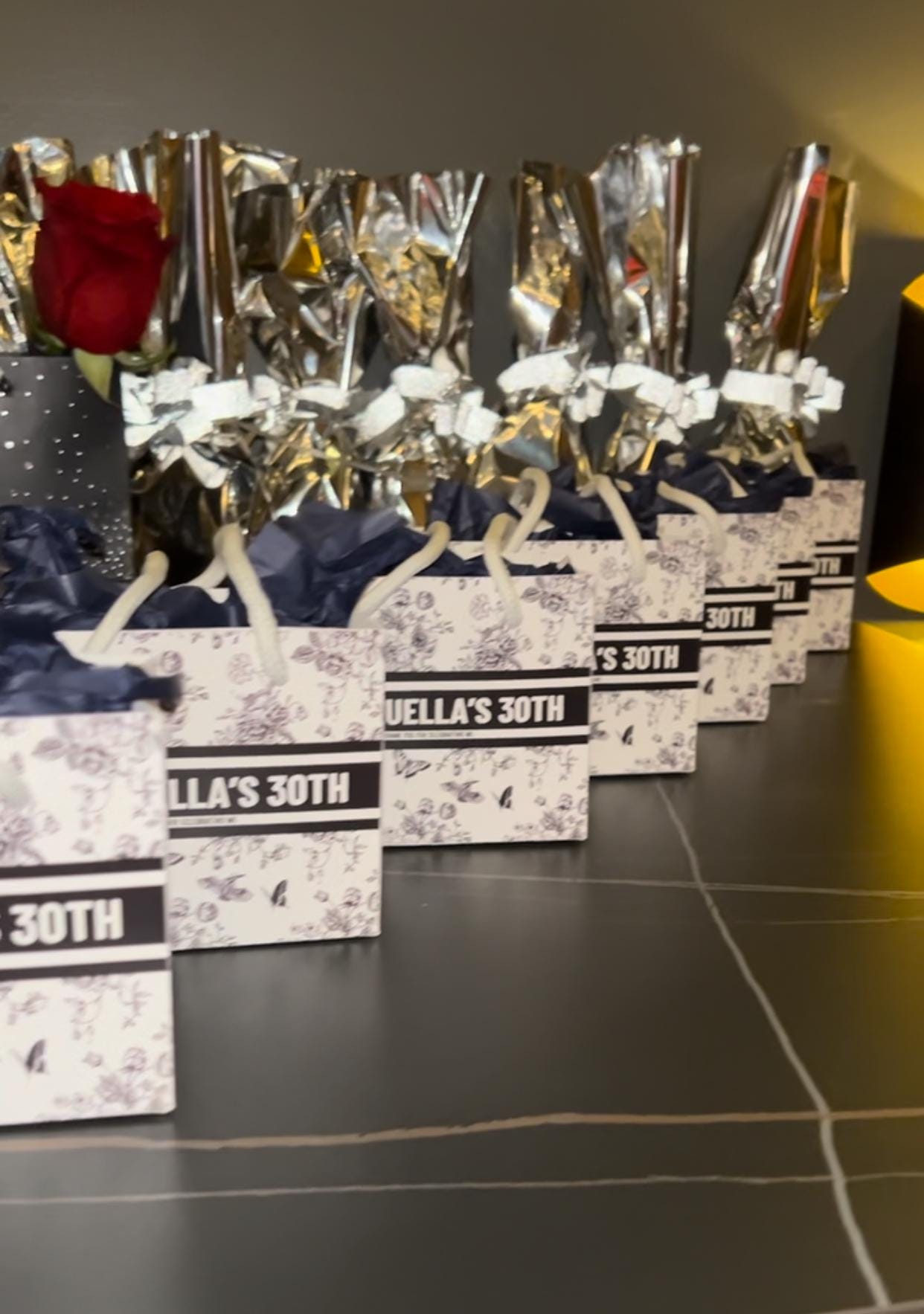 Benutzerdefinierte Toile De Jouy Geschenktüten | Personalisiert | Hochzeit | Brautjungfernantrag | Braut | Babyparty | Geburtstag | Junggesellinnenabschied
