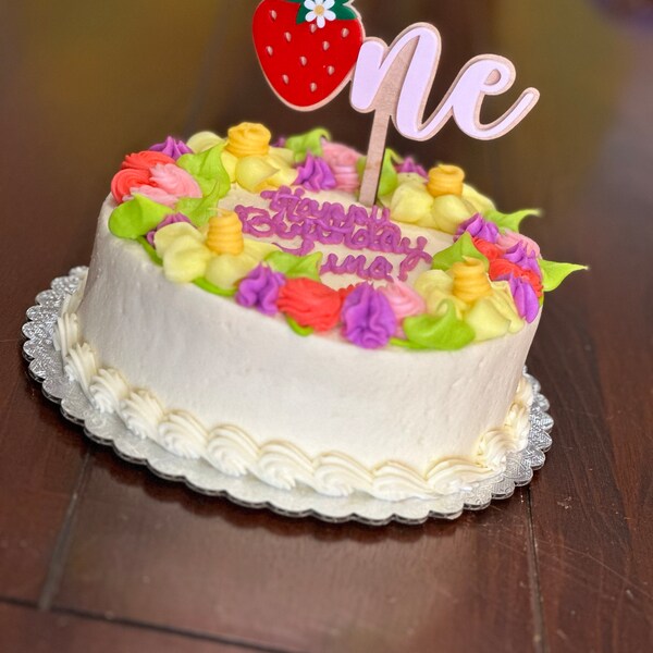 Strawberry Cake Topper | Berry First Birthday | Sweet One Strawberry ...