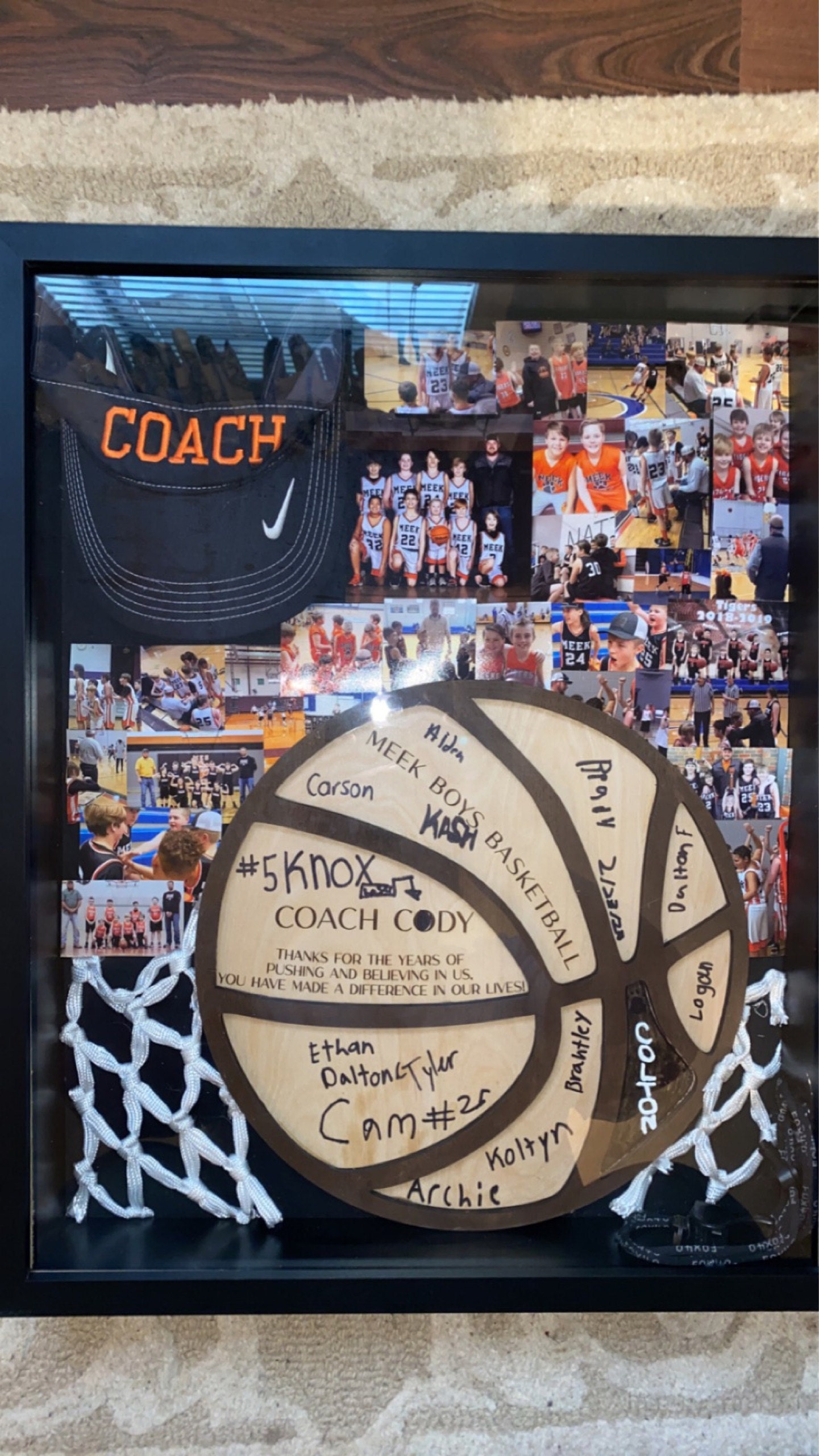 Personalized 3D Engraved Basketball Coach's Plaque| Thanks For A Great Season Award| Basketball Team Wood Layered Plaque| Coach's Thank You Gift