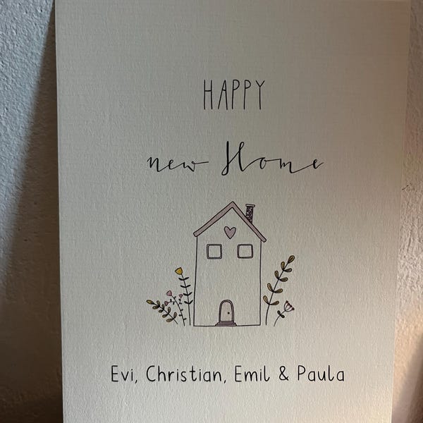 Einzug Karte personalisiert, Poster, Happy new Home, Umzugsgeschenk ...