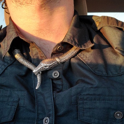 Silver Snake Bead Necklace Snake Jewelry Serpent Choker - Etsy